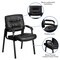 Emma and Oliver Faux Leather Executive Reception Chair with Powder Coated Frame